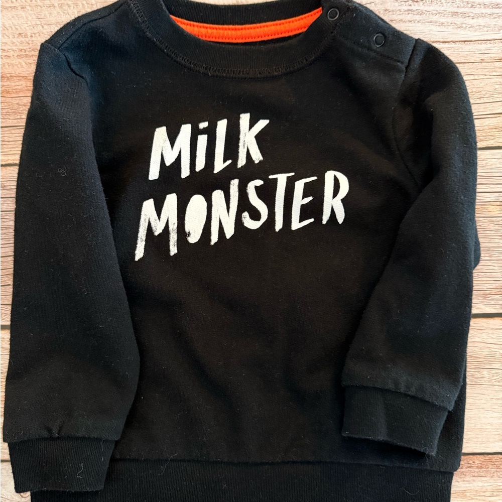Cat & Jack Black 'Milk Monster' Kids Sweatshirt